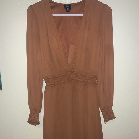 Brown long sleeve dress - Picture 2 of 5
